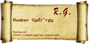 Raaber György névjegykártya