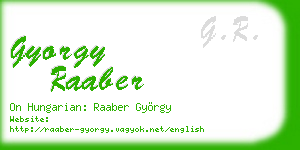 gyorgy raaber business card