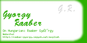 gyorgy raaber business card